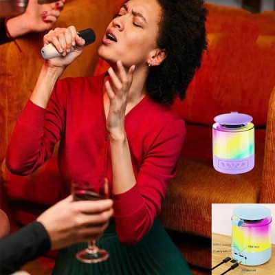 Колонка портативна з 2 караоке мікрофонами Bluetooth LED К19