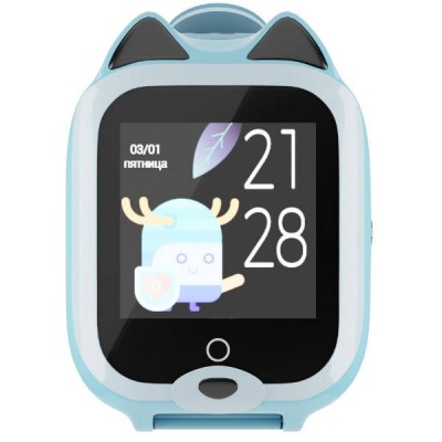 Годинник-смарт з вушками дитячий водонепроникний з GPS і 4G MYOX MX-58BW Блакитний
