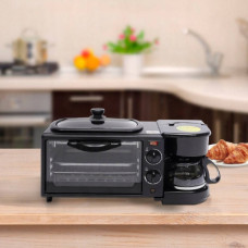 Піч-гриль-кавоварка 3в1 1050Вт Domotec MS 5308B Чорна