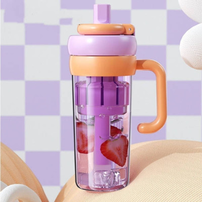 Пляшка-кухоль з ручкою для води 920мл Water cup AND LY-980 Фіолетова