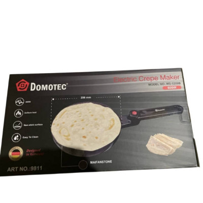 Млинець з керамічним покриттям антипригарним 600Вт Domotec MS 5209B Ceramic panel Чорна