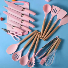 Набір кухонного приладдя 19 предметів Kitchen Set Рожевий