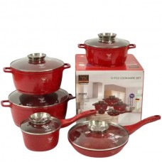 Набір посуду з гранітним покриттям антипригарним 12 предметів Top Kitchen TK-00020 Червоний