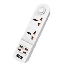 Подовжувач мережі 2 роз'єми / 4-USB / 3.4A Anti-Static BKL-01 Power Socket Білий