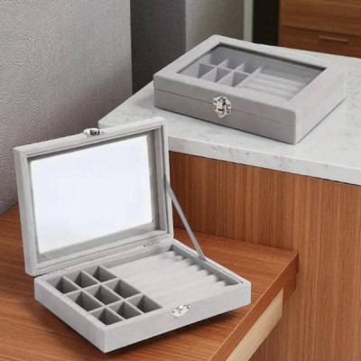 Скринька органайзер для прикрас Jewelry storage box LD-1016 Сіра