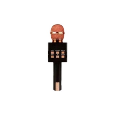 Мікрофон караоке бездротовий Bluetooth USB Чорний+бронза