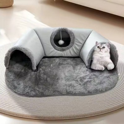 Ігровий тунель-лежанка для домашніх улюбленців 2в1 Cat Bed Сірий