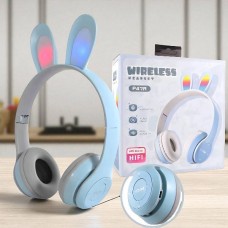 Навушники дитячі бездротові із заїччими вушками Bluetooth P47R Бірюзові