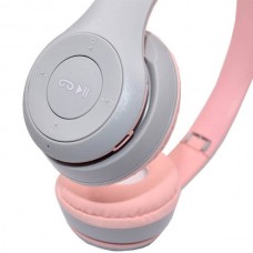 Навушники дитячі бездротові із заїччими вушками Bluetooth P47R Сірі