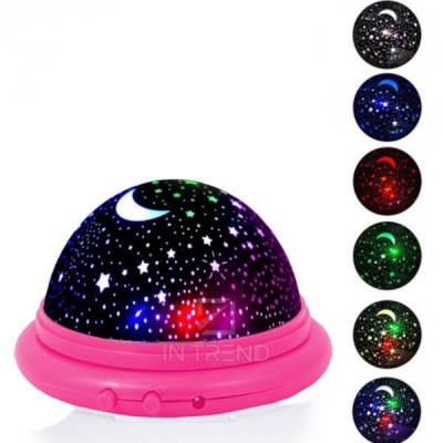 Ночник проектор зоряне небо обертається UFO Star Master Рожевий