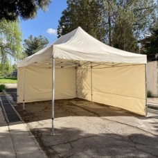 Стінка з зав'язками поліестерова 2*12м для торгового намету 3*6м Бежева