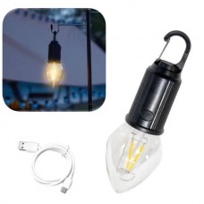 Лампочка підвісна кемпінгова акумуляторна USB T03 Чорна
