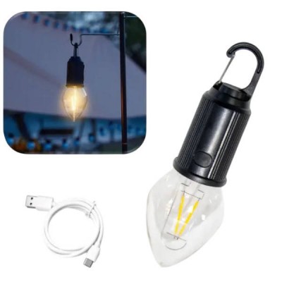 Лампочка підвісна кемпінгова акумуляторна USB T03 Чорна