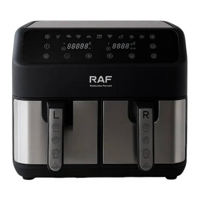 Аерогриль з 2 контейнерами 4+4л 2000Вт Air Fryer R.5292 Чорний