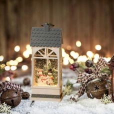 Новорічний нічник Ліхтар XMAS WDL-24074B Білий зі сніговиками