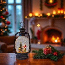 Новорічний нічник Вінтажний ліхтар Наряджаємо ялинку XMAS WDL-24028D Коричневий