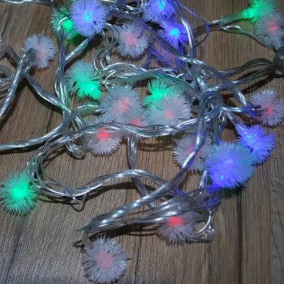 Гірлянда-нитка внутрішня Їжачки пухнасті 5м String-Lights 40Plastic-1 Різнокольорова