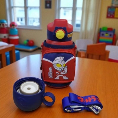 Термос дитячий з термочохлом із лямкою №9 46-1-2 Синій із червоним