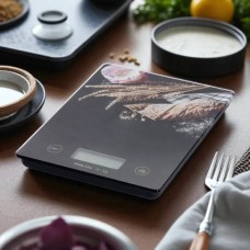 Ваги кухонні до 5 кг Domotec R 10004 Чорні з принтом