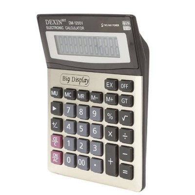 Настільний калькулятор 12-розрядний бухгалтерський DM 1200V Сірий