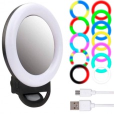 Селфі-кільце світлодіодне із дзеркалом для телефону/планшета Selfie Ring Light Чорне