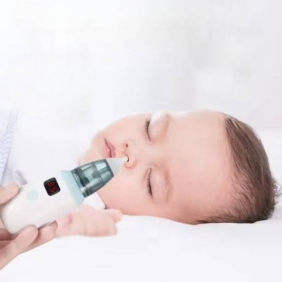 Аспіратор дитячий соплевідсмоктувач зі змінними насадками Vancocon VA-162 Білий з блакитним
