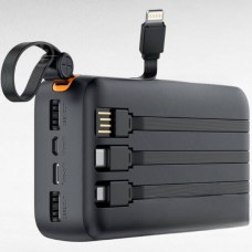 Power bank з 4 кабелями USB-A, TYPE-C, Micro, iP 20000 mAh XO PR279 Чорний