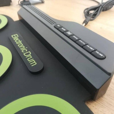 Барабанна установка на гнучкій основі USB Smart Drum Чорна із салатовим