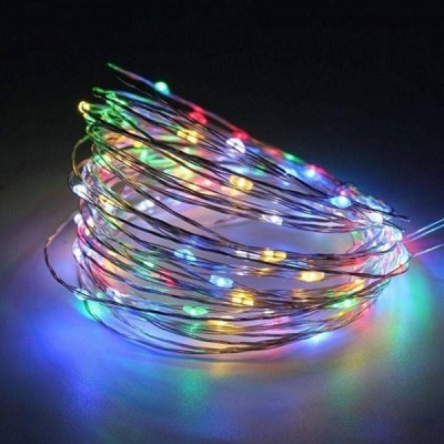 Гірлянда Роса лінійна 10м 100Led на батарейках та USB A29 multi Мультиколор