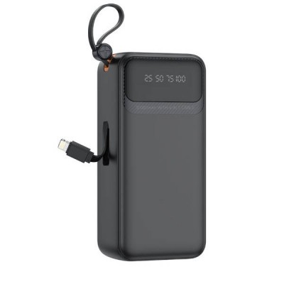 Power bank з дисплеєм 30000 mAh XO PR280 USB-A, TYPE-C, Micro, iP Чорний