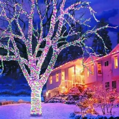 Гірлянда лінійна вулична 50м 800Led 220V 800lmulti Мультиколор, зелений провід