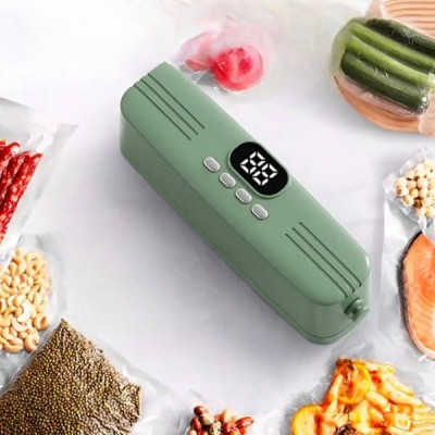 Вакуматор побутовий вакуумний пакувальник автоматичний vacuum machine AND 1425 Зелений