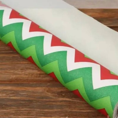Папір пакувальний Зигзаги 0,7 * 8м 255-8547 Зелений з червоним