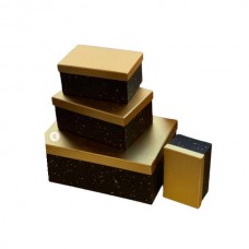 Коробка пакувальна прямокутна L-20,3*13,5*9см W1322 Чорна із золотим