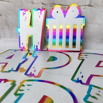 Гірлянда вітальна Happy Birthdaу 3м h-17,5см 5-82483 Біла