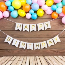 Гірлянда вітальна Happy Birthdaу 3м h-20см 5-82292 Біла