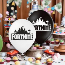 Набір повітряних латексних куль Fortnite 25шт 30см 251-16409 Чорні та білі