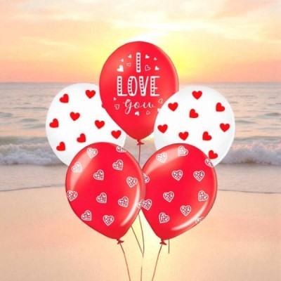 Набір повітряних латексних куль I love you 5шт 30см 251-9401