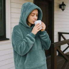 Плед - худи жіноча толстовка з капюшоном Huggle Hoodie one size Зелений