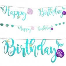 Гірлянда вітальна Happy Birthdaу 3м h-29см Блакитна