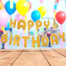 Гірлянда вітальна Happy Birthdaу 3м h-17,5см 5-82476 Золота