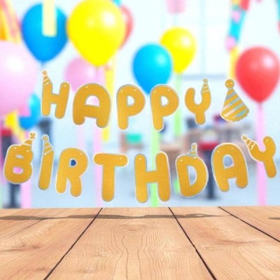 Гірлянда вітальна Happy Birthdaу 3м h-17,5см 5-82476 Золота