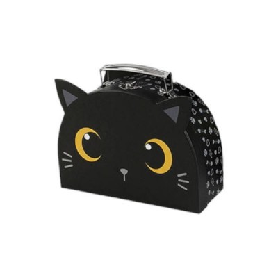 Коробка подарункова пакувальна дитяча Котик 28x21.2x9см W1529 Чорний
