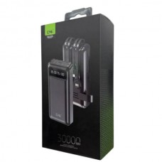 Power bank з дисплеєм та кабелями 30000мАh King Power KP-37 Чорний