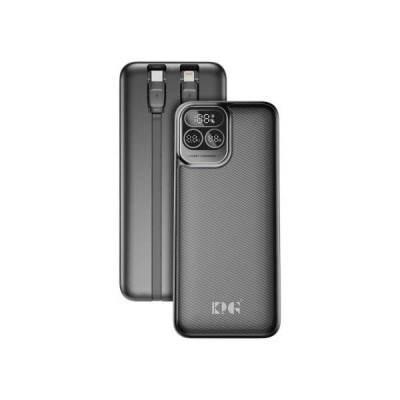 Power bank з дисплеєм та кабелями 30000мАh 22.5W King Power KP-301 Чорний