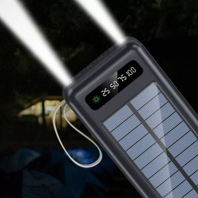 Power Bank із сонячною панеллю 30000мАч Чорний