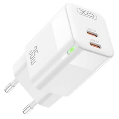 Мережевий зарядний пристрій блок живлення XO CE07 PD 35W GaN lamp display fast Charger Lightning