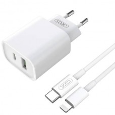 Мережевий зарядний пристрій блок живлення XO CE02A PD20W+QC18W fast charging CE Lightning