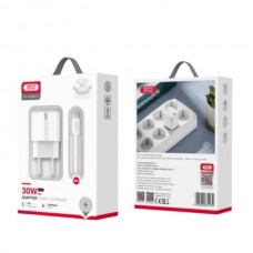 Мережевий зарядний пристрій блок живлення XO CE06 PD 30W lamp display fast Charger Lightning