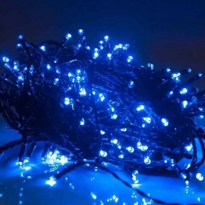 Гірлянда лінійна 380LED від мережі G512 Зелений кабель, синє світло